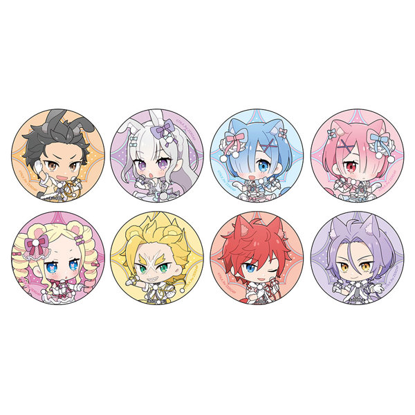 【BOX販売】［Re:ゼロから始める異世界生活］トレーディング缶バッジ（けもみみアイドル/ミニキャラ）（全8種） 1BOX:8個入