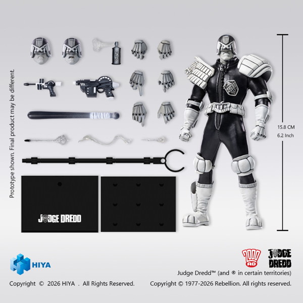 ジャッジ・ドレッド 1/12 アクションフィギュア ブラック＆ホワイト Ver.