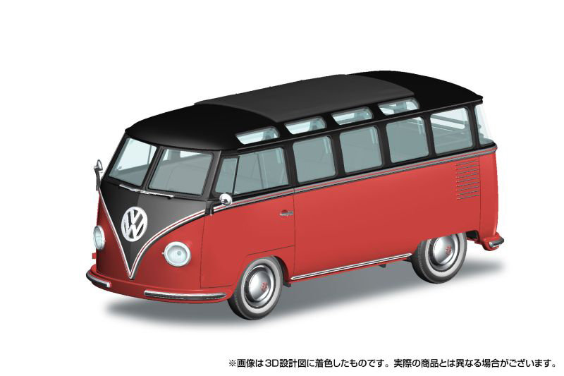 楽プラ スナップキット 1/32 フォルクスワーゲン バス（チェスナットブラウン×シーリングワックスレッド） 【30-BR】