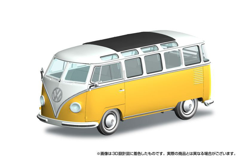楽プラ スナップキット 1/32 フォルクスワーゲン バス（ホワイト×イエロー） 【30-WY】