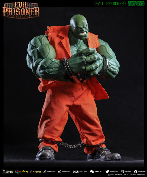 AXYTOYS EVIL PRISONER（イーブルプリズナー） 1/12スケール可動フィギュア AXY-023 緑色