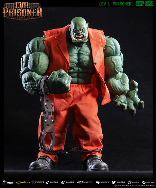 AXYTOYS EVIL PRISONER（イーブルプリズナー） 1/12スケール可動フィギュア AXY-023 緑色