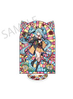 初音ミク×招き猫×真夏の熊谷 ステンドグラス風素材加工アクリルスタンド 初音ミク 黒猫 Art by イコモチ