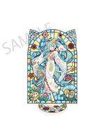 初音ミク×招き猫×真夏の熊谷 ステンドグラス風素材加工アクリルスタンド 初音ミク 白猫 Art by イコモチ