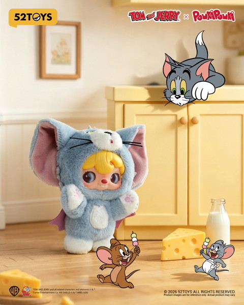 001_52TOYS BLINDBOX POUKAPOUKA×トムとジェリー トゥルー・フレンズ ぬいぐるみストラップ（1BOX=6個入）