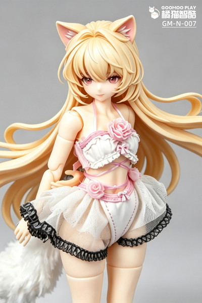 GOOMOO 橘猫智酷(ジューマオ ジークー) GM-N-007 1/12スケール可動フィギュア用 白ふわ 猫娘服セット
