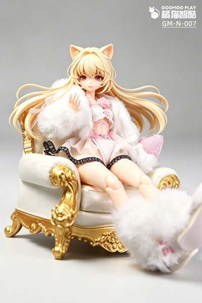 GOOMOO 橘猫智酷(ジューマオ ジークー) GM-N-007 1/12スケール可動フィギュア用 白ふわ 猫娘服セット
