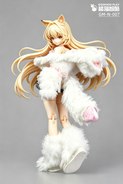 GOOMOO 橘猫智酷(ジューマオ ジークー) GM-N-007 1/12スケール可動フィギュア用 白ふわ 猫娘服セット