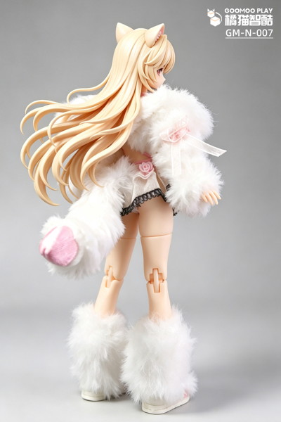 GOOMOO 橘猫智酷(ジューマオ ジークー) GM-N-007 1/12スケール可動フィギュア用 白ふわ 猫娘服セット