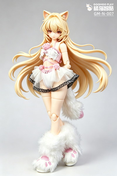 GOOMOO 橘猫智酷(ジューマオ ジークー) GM-N-007 1/12スケール可動フィギュア用 白ふわ 猫娘服セット