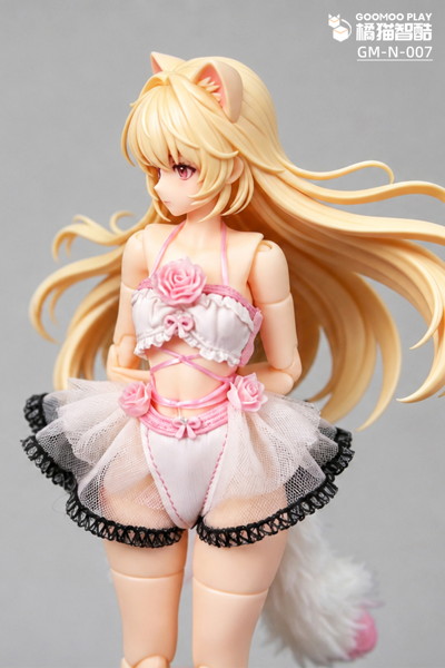 GOOMOO 橘猫智酷(ジューマオ ジークー) GM-N-007 1/12スケール可動フィギュア用 白ふわ 猫娘服セット