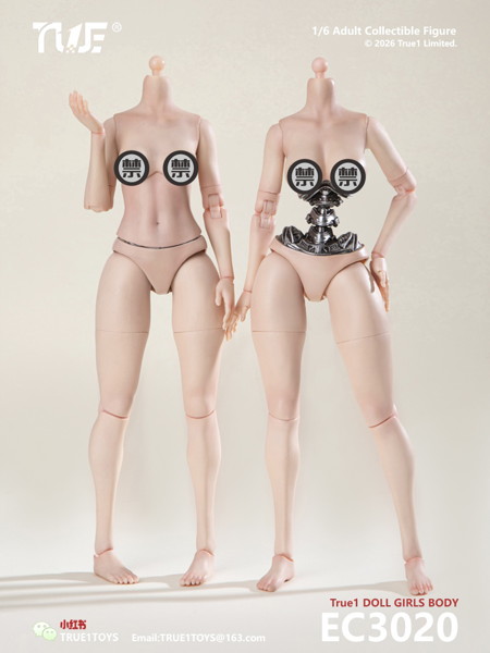 1/6 セミメカニカル 女性素体 白肌 ミディアムバスト