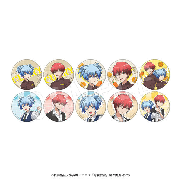 【BOX販売】アニメ『暗殺教室』トレーディンググリッター缶バッジ 100時間カレーコラボver. （全10種） 1BOX:10個入