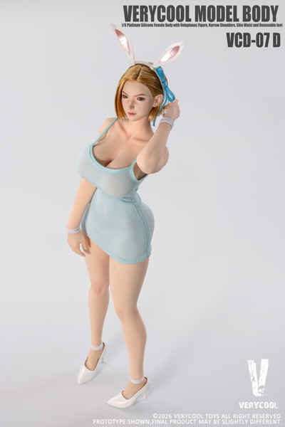 ベリークール 1/6 No.7 プラチナシリコン女性素体 ペールスキン ブルードレス