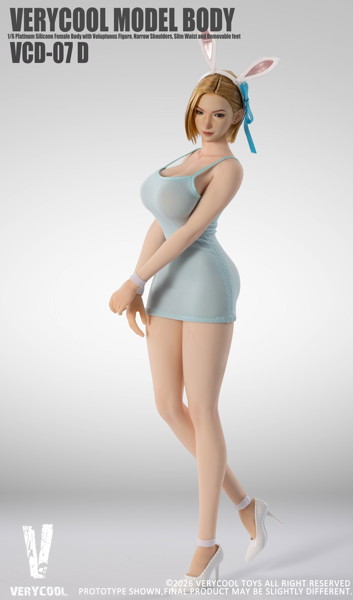 ベリークール 1/6 No.7 プラチナシリコン女性素体 ペールスキン ブルードレス