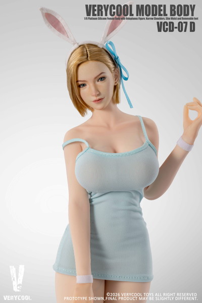 ベリークール 1/6 No.7 プラチナシリコン女性素体 ペールスキン ブルードレス