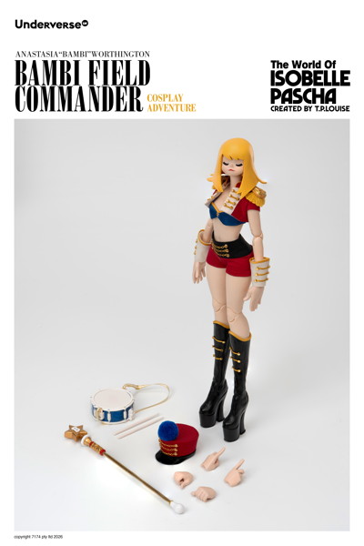 Underverse 1/6 Isabelle Pasha Series Cosplay Series Field Commander Bambi Action Figure