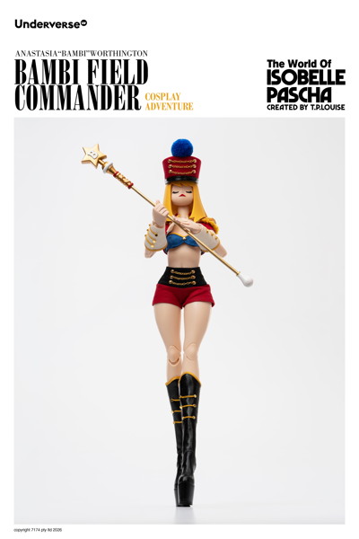 Underverse 1/6 Isabelle Pasha Series Cosplay Series Field Commander Bambi Action Figure