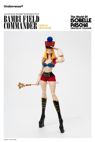Underverse 1/6 Isabelle Pasha Series Cosplay Series Field Commander Bambi Action Figure