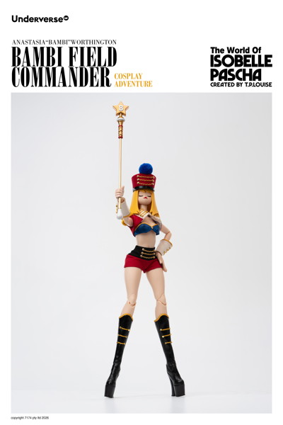 Underverse 1/6 Isabelle Pasha Series Cosplay Series Field Commander Bambi Action Figure