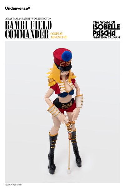 Underverse 1/6 Isabelle Pasha Series Cosplay Series Field Commander Bambi Action Figure