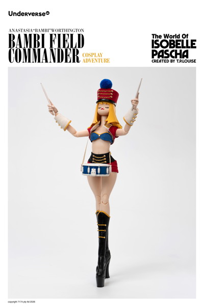 Underverse 1/6 Isabelle Pasha Series Cosplay Series Field Commander Bambi Action Figure