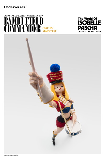 Underverse 1/6 Isabelle Pasha Series Cosplay Series Field Commander Bambi Action Figure