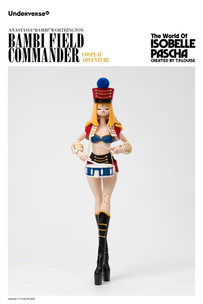 Underverse 1/6 Isabelle Pasha Series Cosplay Series Field Commander Bambi Action Figure