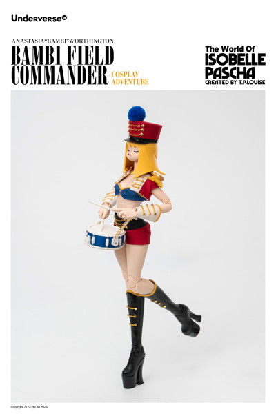 Underverse 1/6 Isabelle Pasha Series Cosplay Series Field Commander Bambi Action Figure