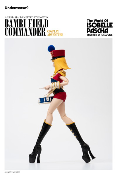 Underverse 1/6 Isabelle Pasha Series Cosplay Series Field Commander Bambi Action Figure
