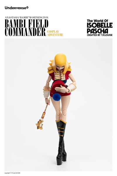 Underverse 1/6 Isabelle Pasha Series Cosplay Series Field Commander Bambi Action Figure