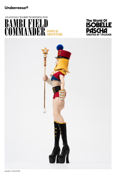 Underverse 1/6 Isabelle Pasha Series Cosplay Series Field Commander Bambi Action Figure