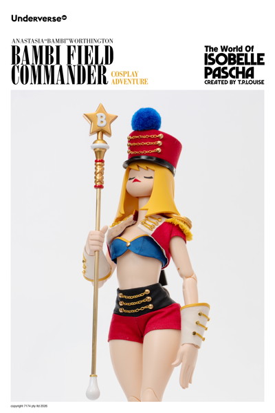 Underverse 1/6 Isabelle Pasha Series Cosplay Series Field Commander Bambi Action Figure