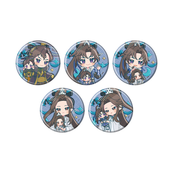 【BOX販売】缶バッジ 二哈と彼の白猫師尊 15 ぬいぐるみVer.（POP Artイラスト）（1BOX=5個入）