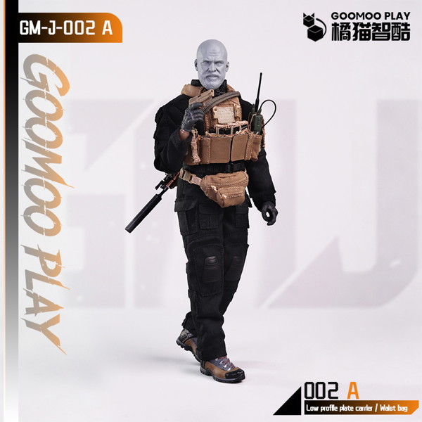 GOOMOO GM-J-002-A 1/12 スケール可動フィギュア用着せ替え服セット タクティカルベスト＆ウエストバッグ