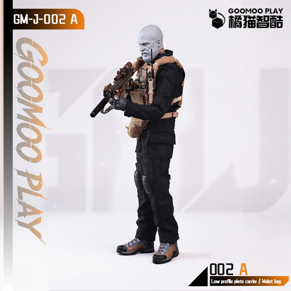 GOOMOO GM-J-002-A 1/12 スケール可動フィギュア用着せ替え服セット タクティカルベスト＆ウエストバッグ