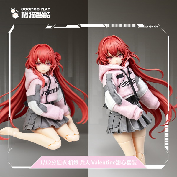 GOOMOO GM-N-004 パーカー＆スカートセット 1/12スケール可動フィギュア用着せ替え服