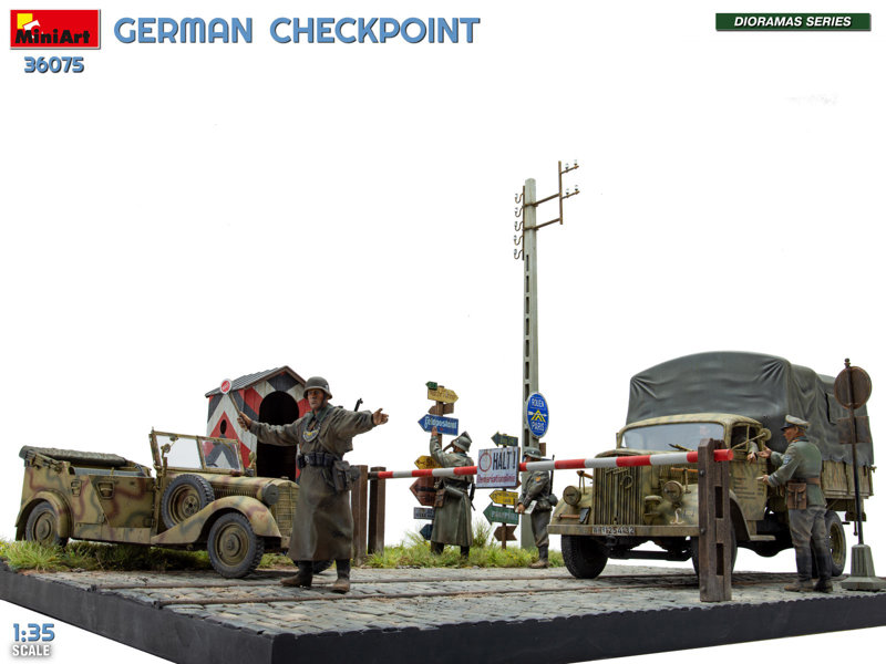 ドイツ軍検問所 3t 貨物トラック 3.6-36S ＆ Kfz.1 タイプ 170VK w/野戦憲兵隊 ビッグセット