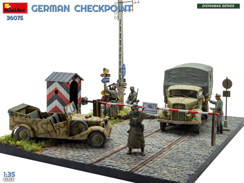 ドイツ軍検問所 3t 貨物トラック 3.6-36S ＆ Kfz.1 タイプ 170VK w/野戦憲兵隊 ビッグセット
