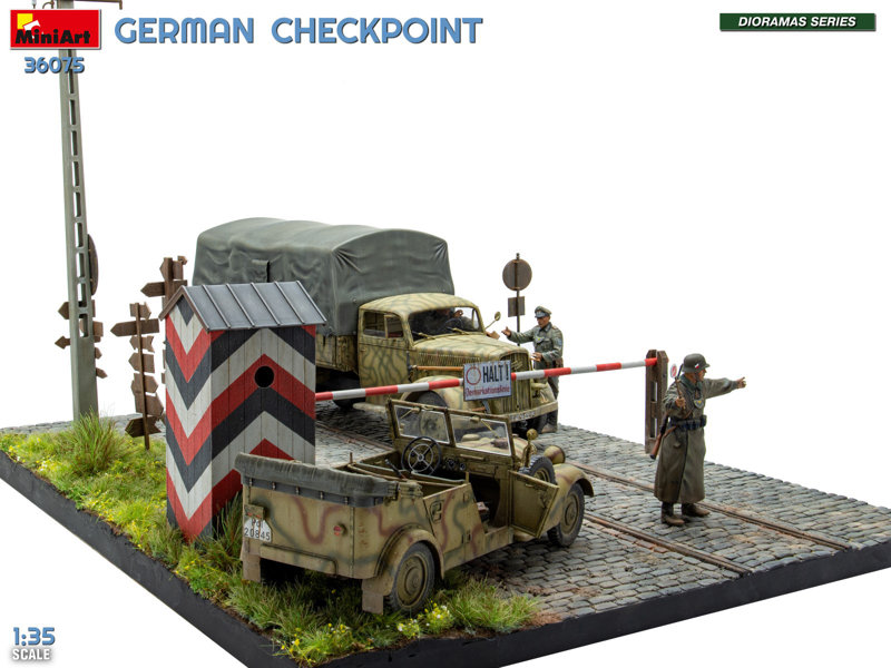ドイツ軍検問所 3t 貨物トラック 3.6-36S ＆ Kfz.1 タイプ 170VK w/野戦憲兵隊 ビッグセット