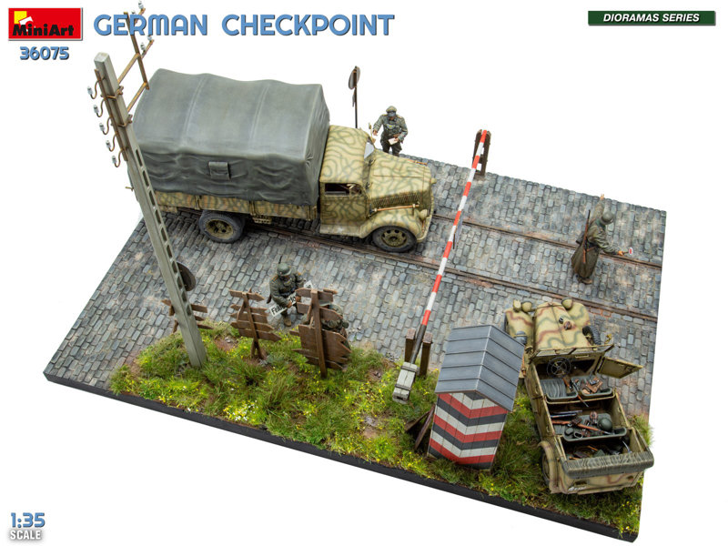 ドイツ軍検問所 3t 貨物トラック 3.6-36S ＆ Kfz.1 タイプ 170VK w/野戦憲兵隊 ビッグセット