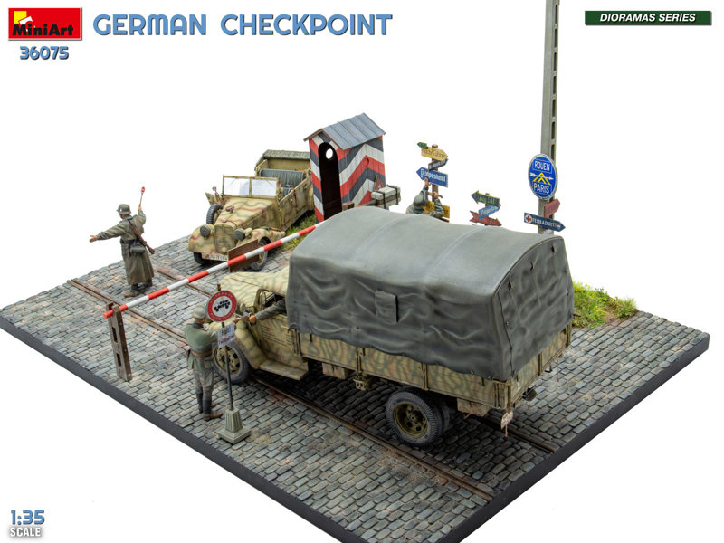 ドイツ軍検問所 3t 貨物トラック 3.6-36S ＆ Kfz.1 タイプ 170VK w/野戦憲兵隊 ビッグセット
