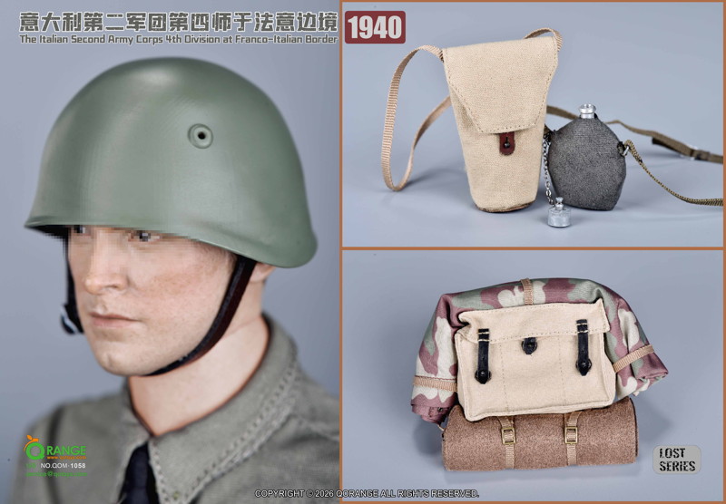 Qオレンジ QOトイズ 1/6 アウトフィットセット イタリア陸軍 第2軍団 第4師団 第33歩兵連隊 フランス・イタリア国境 1940
