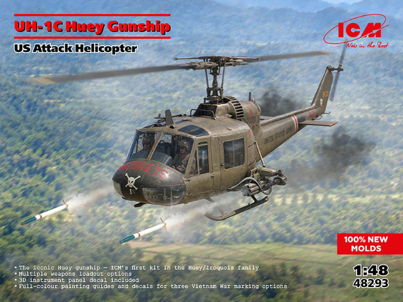 48293 1/48 UH-1C ヒューイ・ガンシップ（米軍攻撃ヘリコプター）