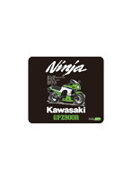 Kawasaki モーターサイクルエンブレム PUレザーマウスパッド（GPZ900R Green）