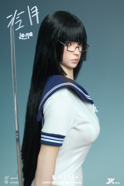 JKトイズ 1/6 アジア女性 ヘッドスカルプト レナ （可動式眼球/メガネ付） A＋