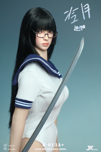 JKトイズ 1/6 アジア女性 ヘッドスカルプト レナ （可動式眼球/メガネ付） A＋