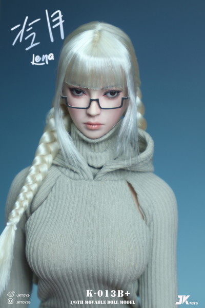JKトイズ 1/6 アジア女性 ヘッドスカルプト レナ （可動式眼球/メガネ付） B＋