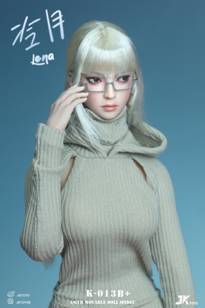 JKトイズ 1/6 アジア女性 ヘッドスカルプト レナ （可動式眼球/メガネ付） B＋