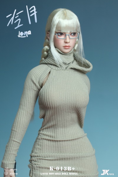 JKトイズ 1/6 アジア女性 ヘッドスカルプト レナ （可動式眼球/メガネ付） B＋